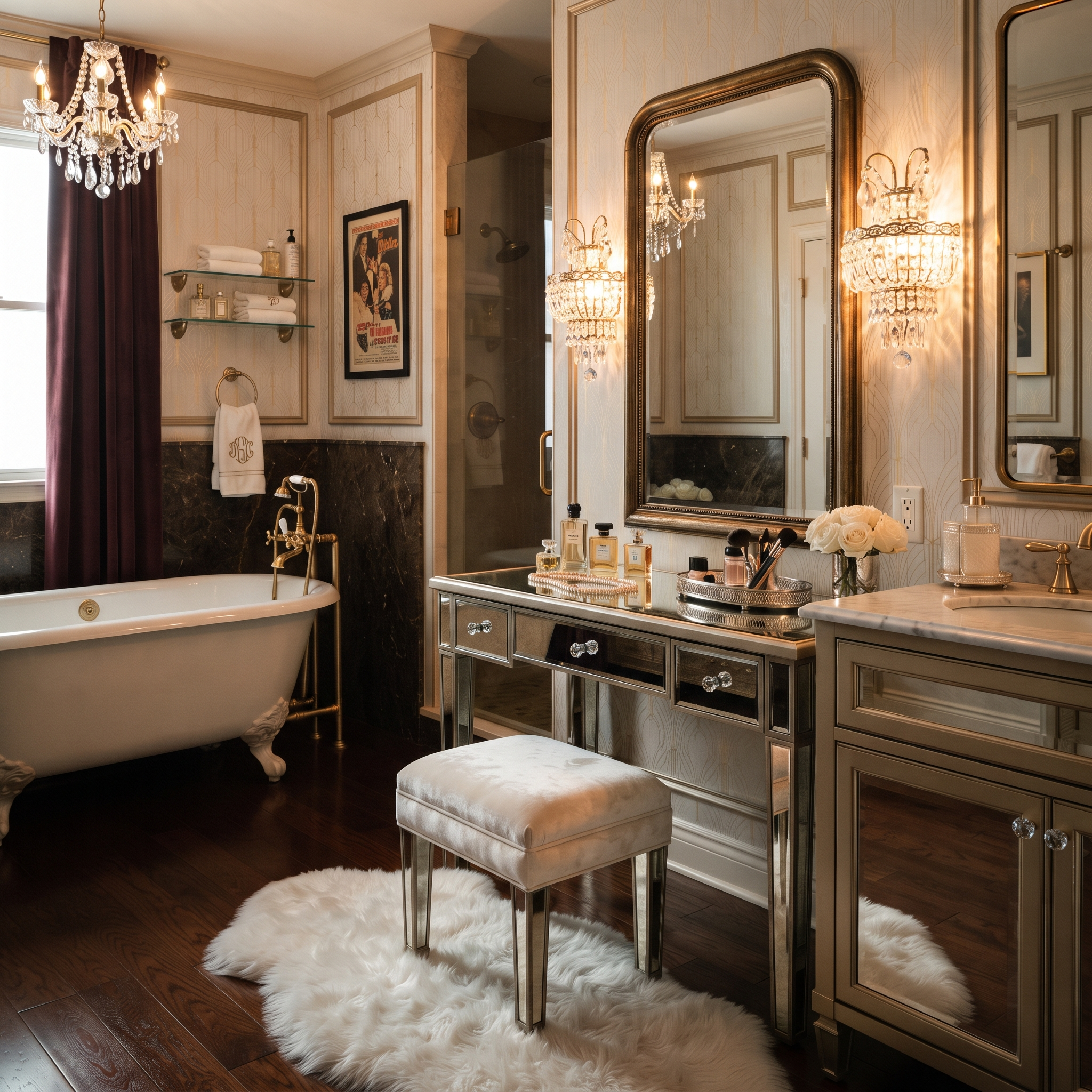 hollywood glam bathroom design example
