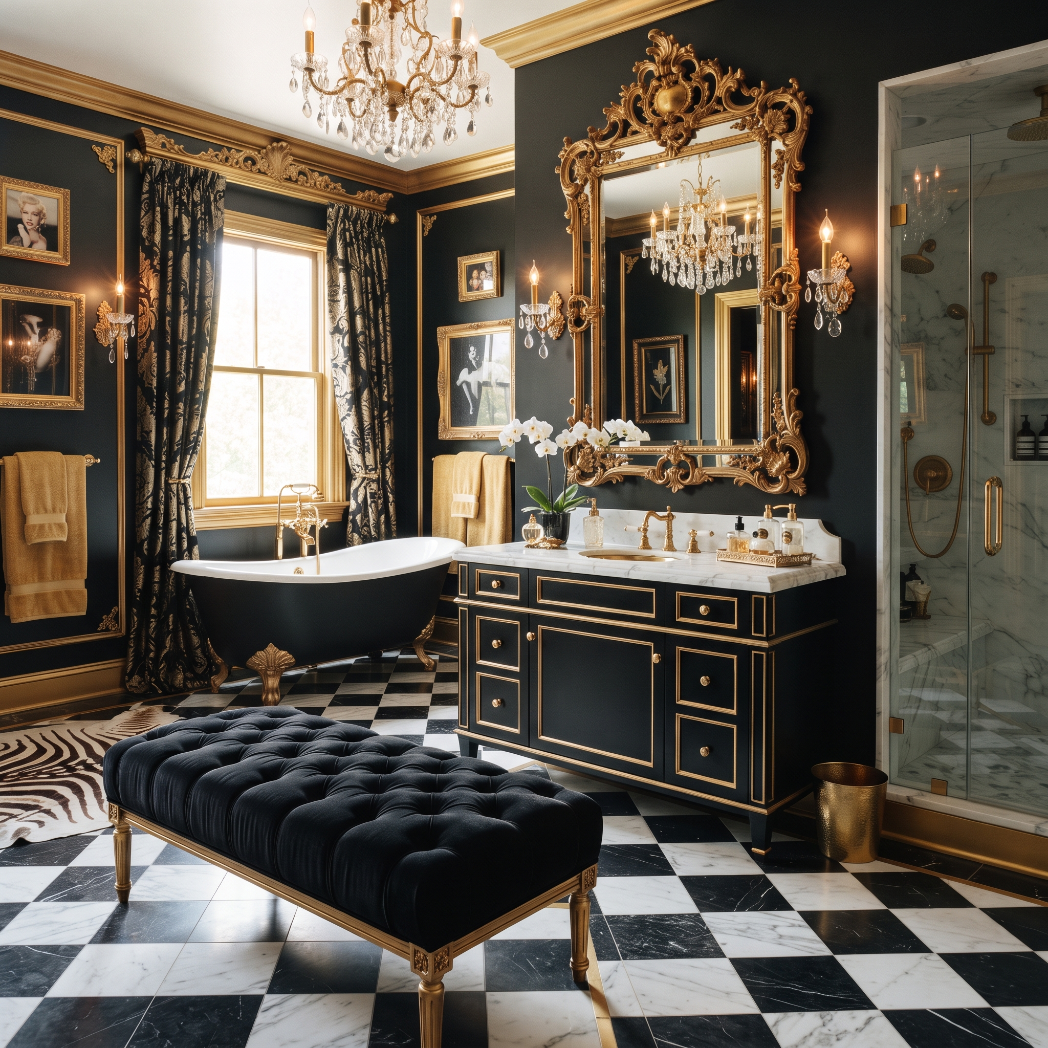 hollywood regency bathroom design example