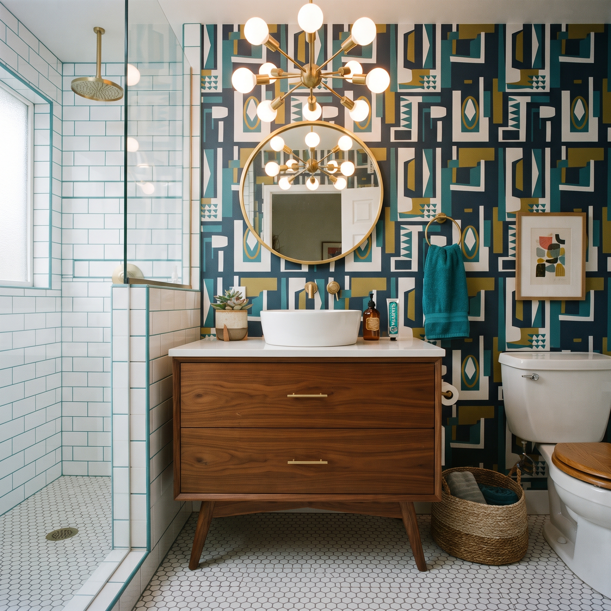 mid-century modern bathroom design example