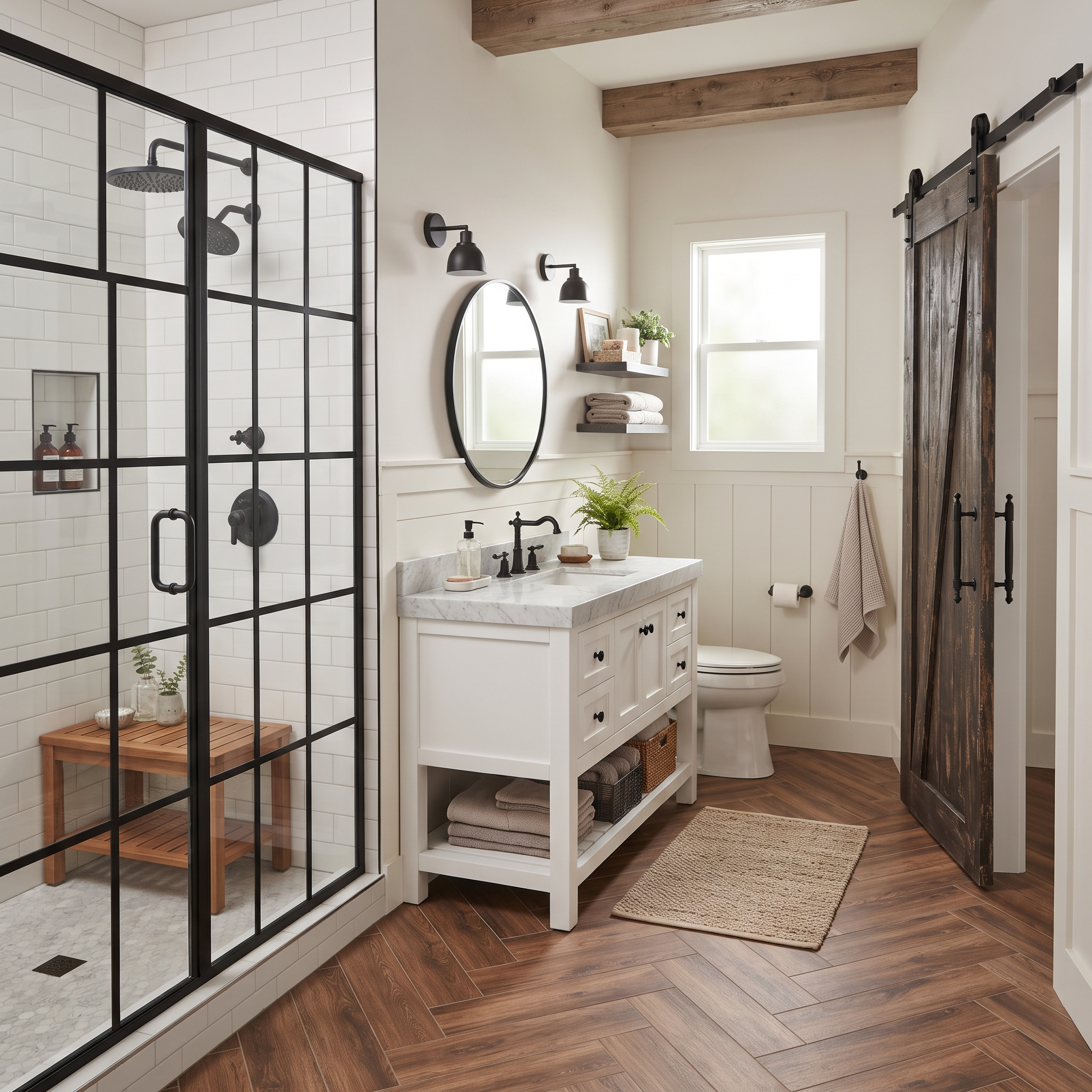 modern farmhouse bathroom design example